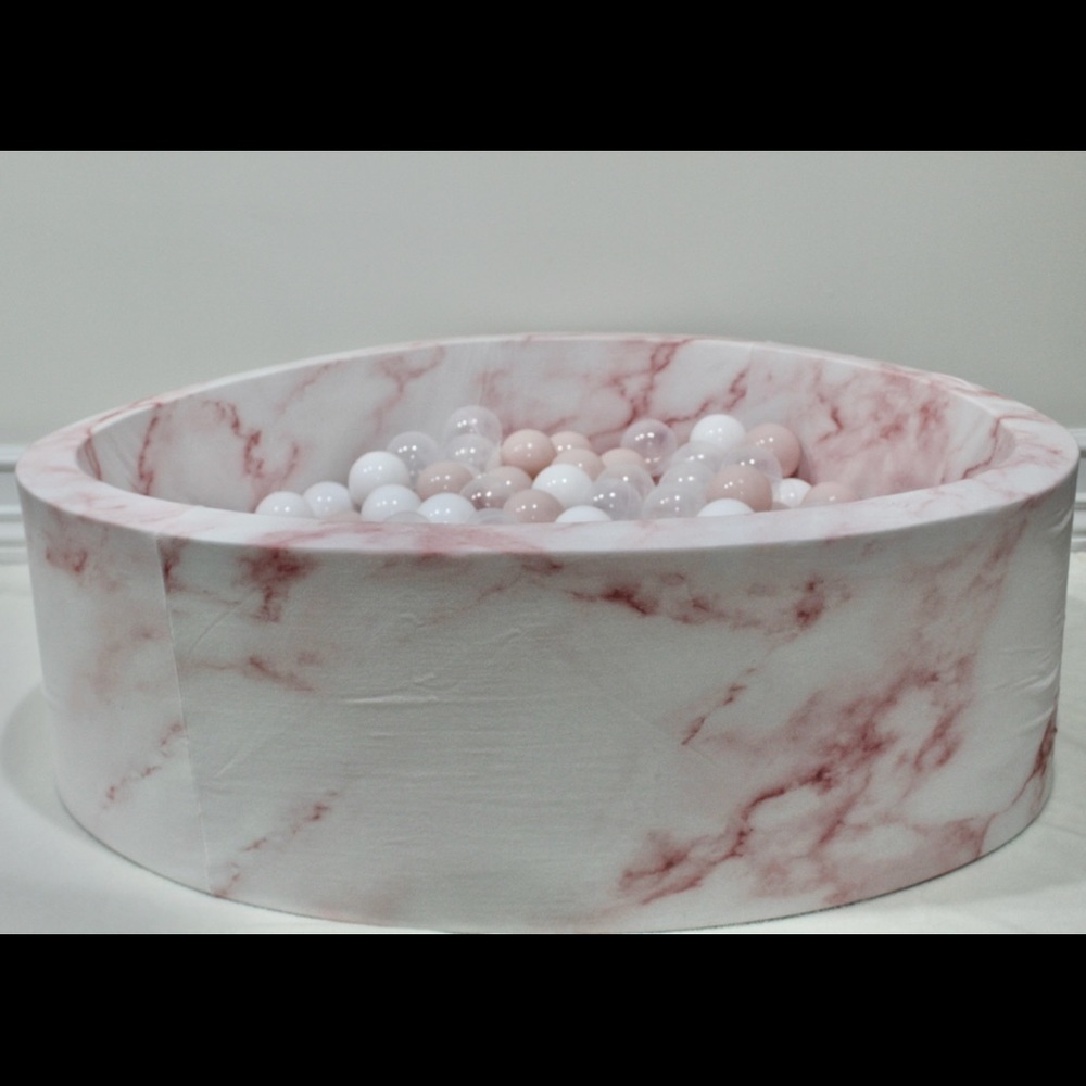 SOLD ***Brand new foam pink marble ball pit